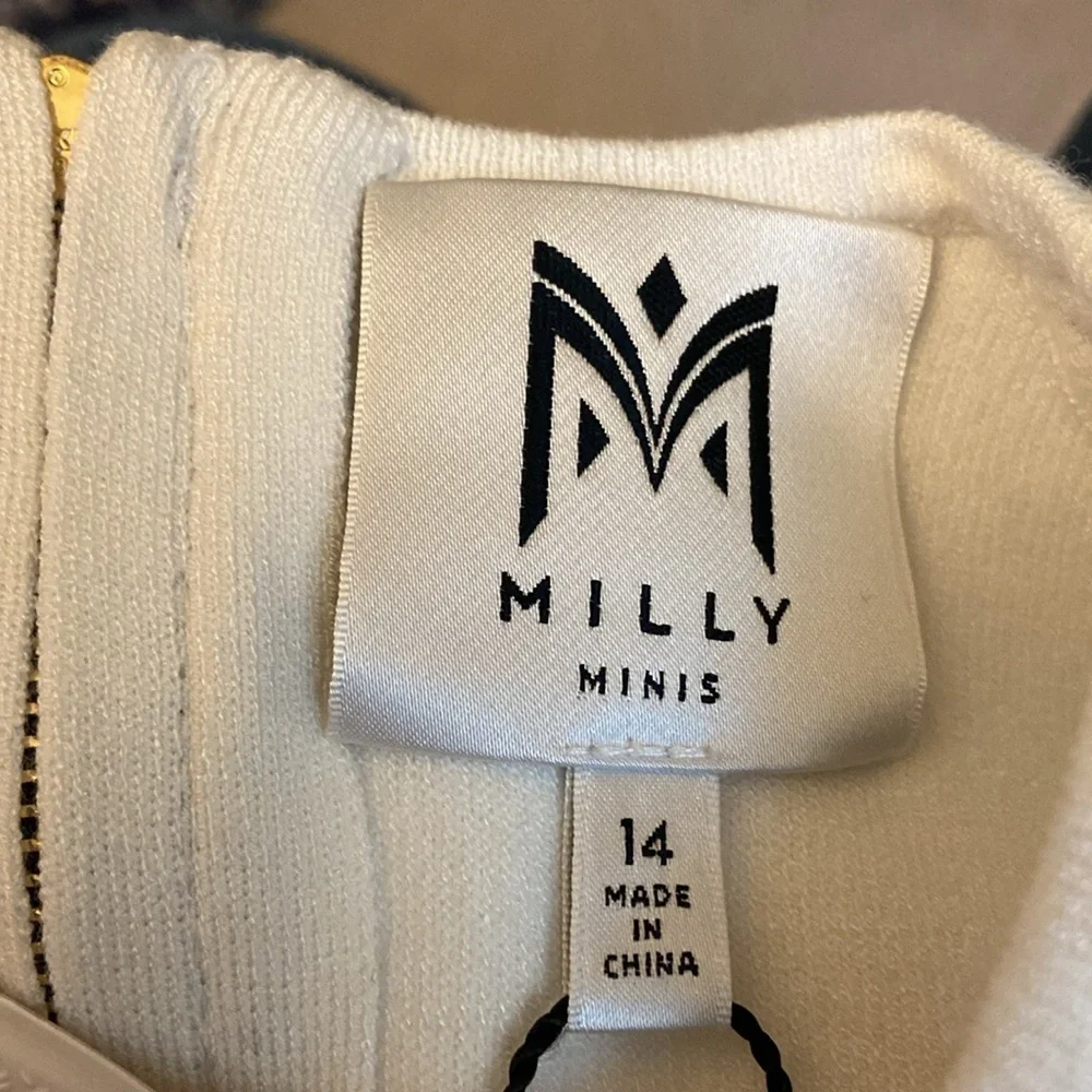 Milly Minis Girls Textured Swing Dress In White Size 14 NWT